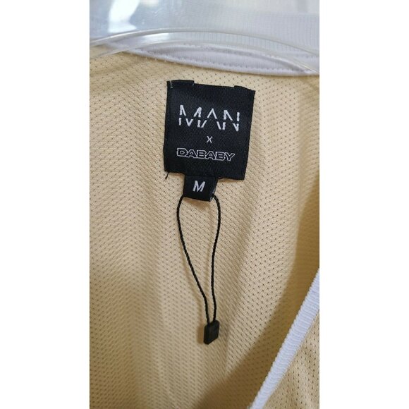 Official Boohoo MAN X Da Baby Limited Edition Sleeveless Jersey Yellow/White M - Picture 3 of 9